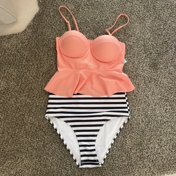 Cupshe Swim Cupshe Peplum Tankini Size S New With Tags Poshmark